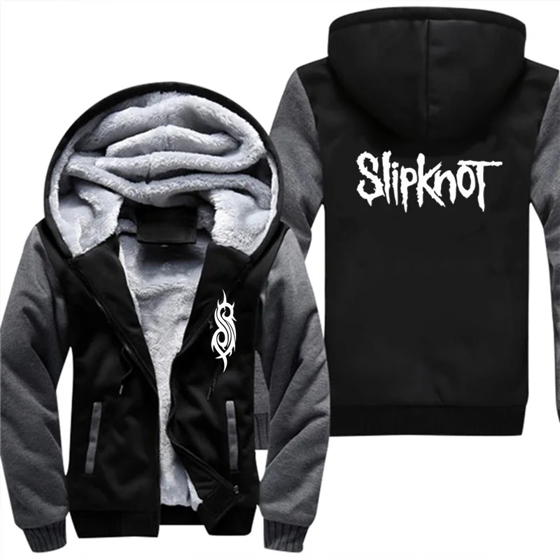Каменные зимние пальто тяжелый металл рок-группа Slipknot молния с капюшоном толстое