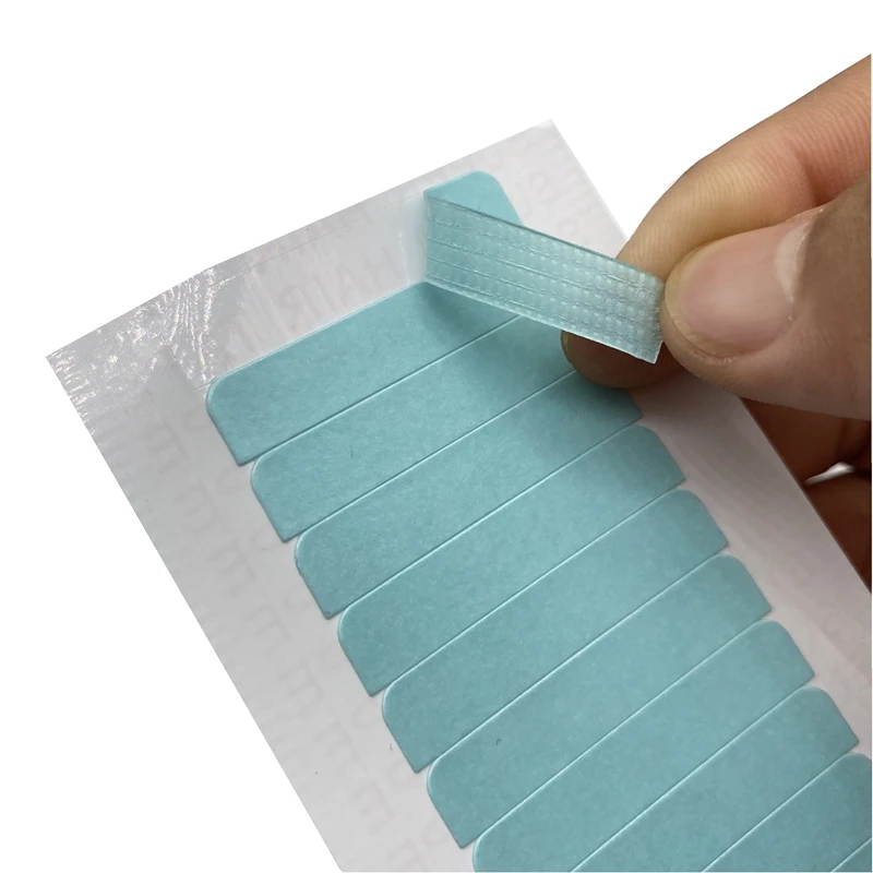 60 pcs/Lot 5 sheets 0.8cm*4cm Blue Super thin Hair Tape for Double Side Tape Hair Extension 2 months lasting extension double sided tape hair extension tape hair tape