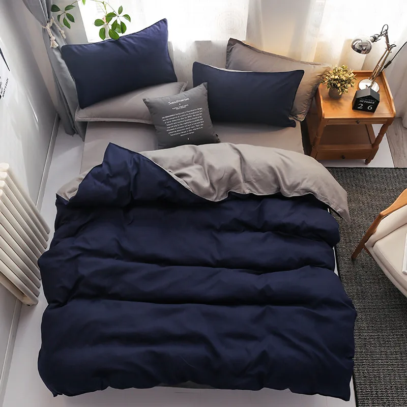 Однотонное простое постельное белье, Комплект постельного белья, современный нордический Королевский размер, пододеяльник, наборы, одинарное двойное постельное белье, детское милое одеяло, покрывало - Цвет: KhakiGrey