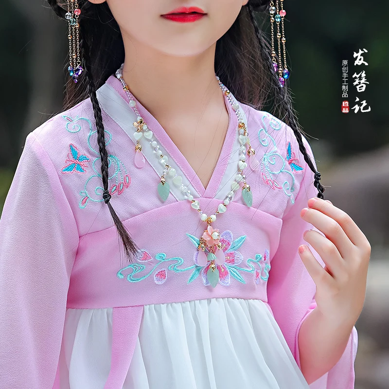 Винтажный желтый камень ручной зажим для волос кисточка заколка для волос Детские аксессуары на палочках головные уборы для кимоно ханьфу, косплей - Цвет: necklace