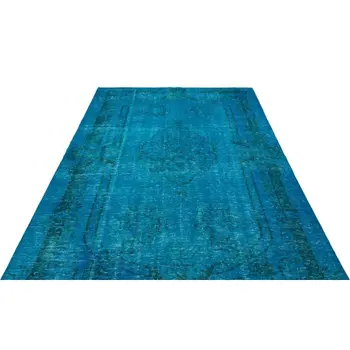 

Handmade Turquoise Vintage Overdyed Turkish Area Rug 184x302 Cm-6'0''X9'11''