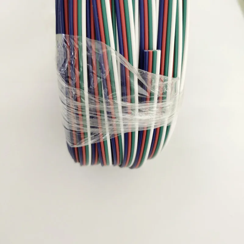 100 м рулон 4 Pin 20AWG светодиодный разъем удлинитель RGB белый провод кабель для 5050 3528