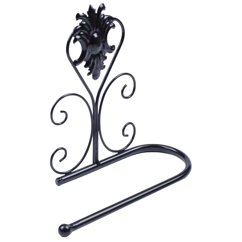 

Vintage Classical Iron Toilet Paper Towel Roll Holder Bathroom Wall Mount Rack