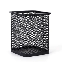 

Desktop office mesh square metal Stationery box pen holder free shipping