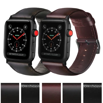 

New Upscale men soft leather Band For Apple Watch 38/40 42/44mm Strap Bracelet for iWatch Series 5 4 3 2 1 Watchband Accessories