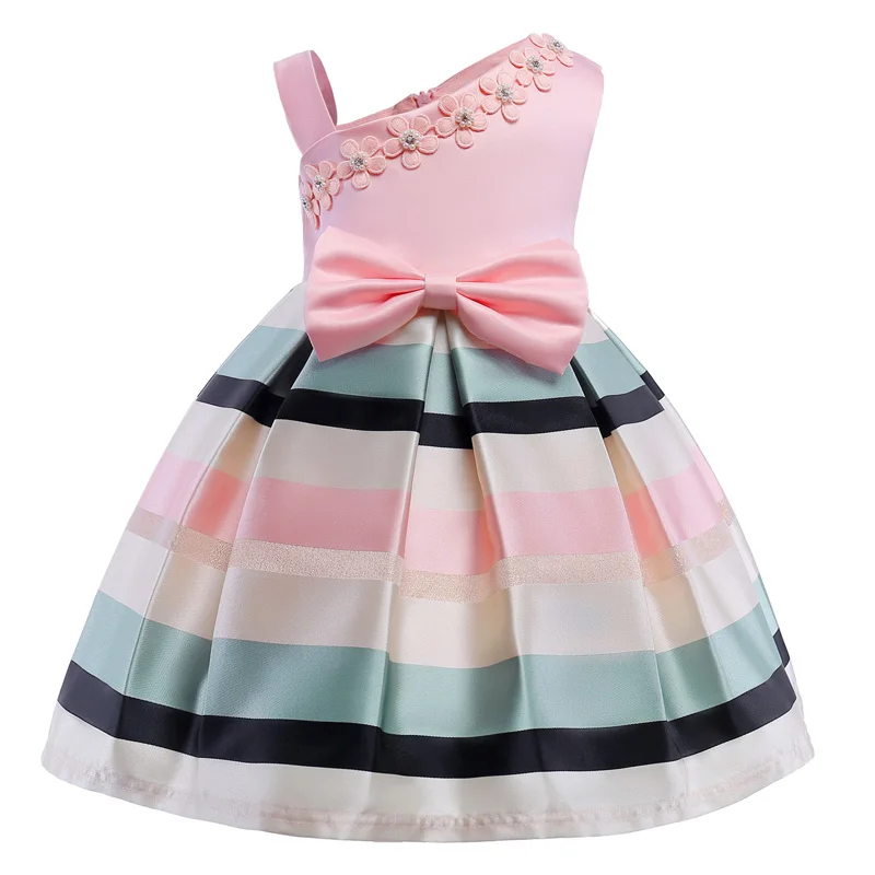 Детские платья для девочек; платье принцессы на День рождения; детское платье с цветочным рисунком для вечеринки и свадьбы; Детские костюмы для Хэллоуина - Цвет: Pink3
