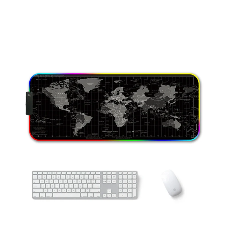 RGB светящийся игровой коврик для мыши цветной Большой светящийся USB светодиодный с расширенной подсветкой Клавиатура PU нескользящий коврик для одеяла - Цвет: 08