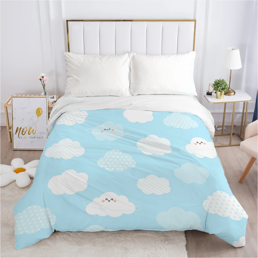 

1pc Children Cartoon Duvet cover Quilt/Blanket/Comfortable Case 140x200 Single Size Cute Bedding for child kids baby cloud