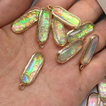 

Hot New Oval Opal Gems Necklace Pendant Fashion Natural Stone Pendants for Charm Jewelry Making Diy Necklace Bracelets