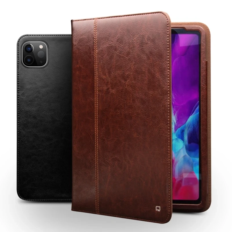 

For Apple iPad Pro 11" 12.9" 2018/2020 Original Business Genuine Leather Flip Case Ultra Thin Luxury Handmade Stand Tablet Cover