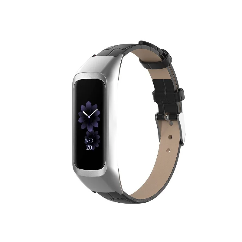 ONEVAN для samsung Galaxy Fit-e/SM-R375 Смарт часы ремешок кожаный ремешок с металлической рамкой Замена регулируемый браслет