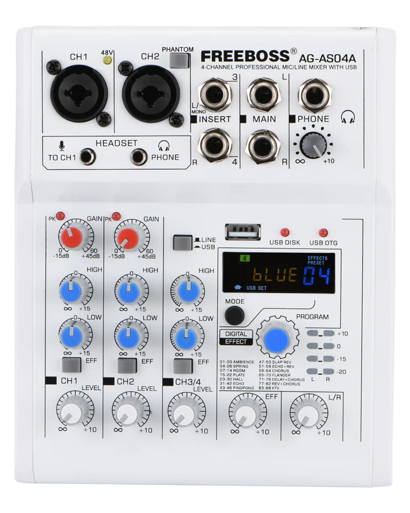 FREEBOSS AG-AS04A 4チャンネルミキサー FREEBOSS AG-AS04A 4チャンネルミキサー
