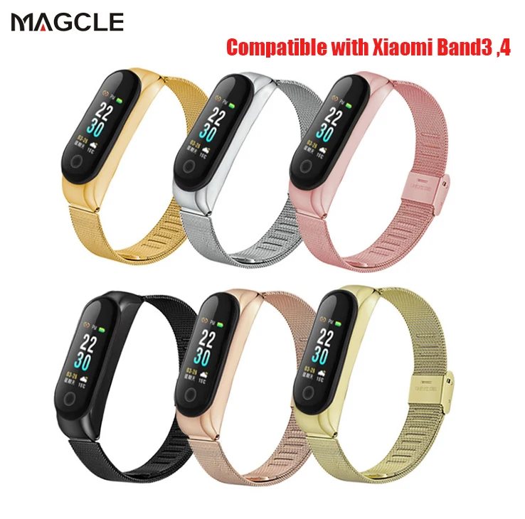 

Universal Metal Mi Band 3 4 Wrist Strap for Xiaomi Band 3 4 Screwless Stainless Steel Strap Bracelet Miband 4 3 Wristbands Pulse