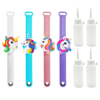 

4pcs Hand Sanitizer Dispenser Wristband Portable Safe Gel Bracelet Desinfectant Bracelet Silicone Soap Dispenser Christmas Gift
