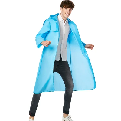 Plastic Clear Raincoat Women Long Rain Poncho Thick Rainwear Rain Coat Waterproof Poncho Hiking Tour Raincoat Hooded QKR369 - Цвет: Style D