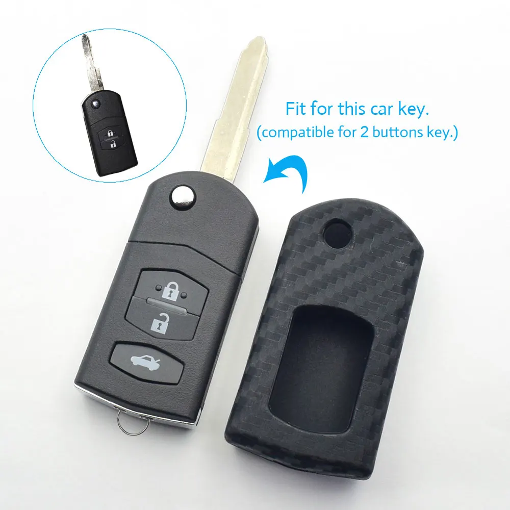 XUKEY 3 Button Silicone Key Case Cover Remote Fob For Mazda 8 CX7 CX9 RX8 Miata