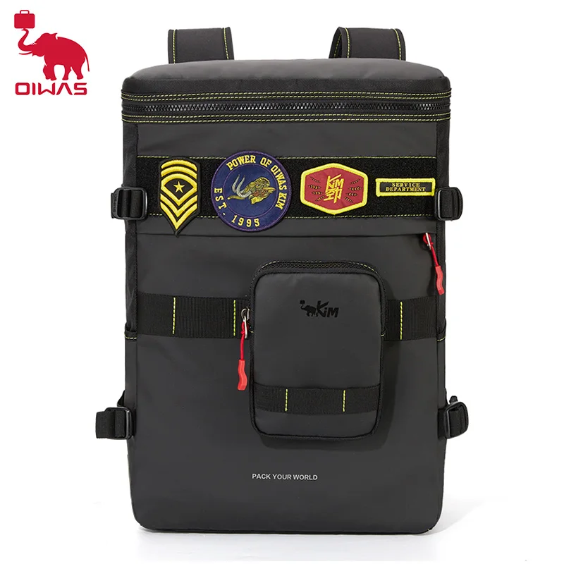 

Oiwas Kim 2020 New Fashion Backpack Trendy Badge Backpack With Belt bag Cool Pack Travel School Backpack For Teens Boys Girls