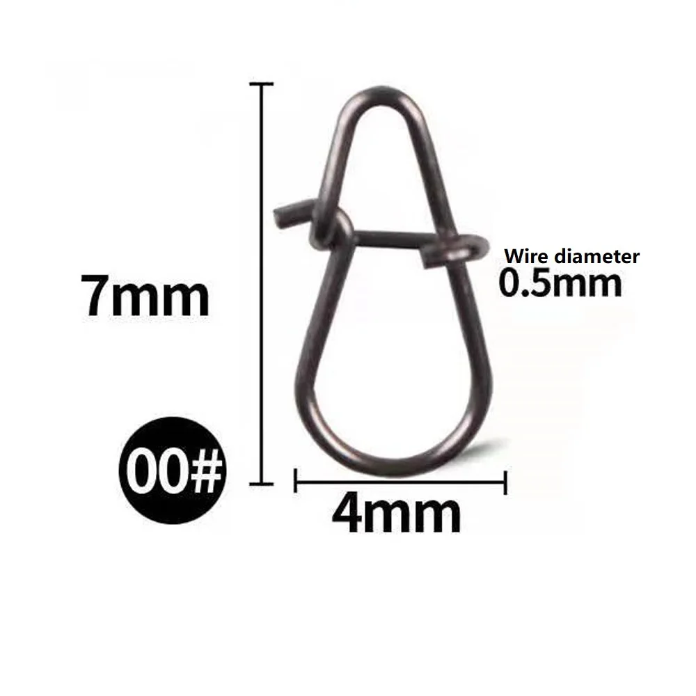 30-50pcs/bag Gourd type Stainless Steel Hook Swivel Solid Rings Safety Snaps Fast Clip Lock Snap Connector Fishing Tackle