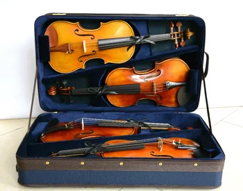 

High Quality Pro Wooden Violin Case for 4 Piece Violins Blue Color 4.44KG