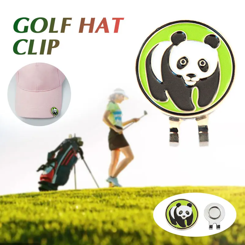 Зажим для шляпы для гольфа C247 украшение в виде панды открытый черный белый сплав Спортивная Кепка для гольфа клип мяч для гольфа маркер портативный комплект для гольфистов прочный