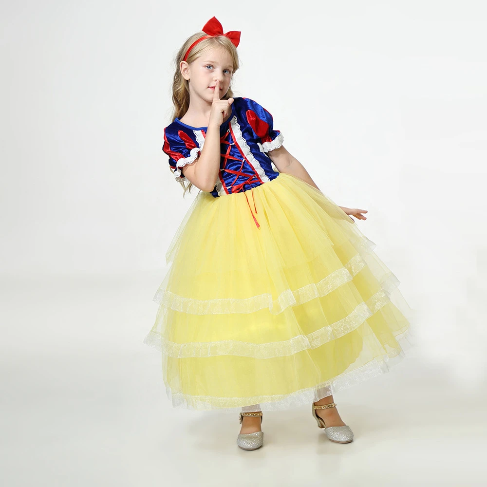 Платье Белоснежки для костюмированной вечеринки для девочек; платье-пачка для маленьких девочек; праздничное платье принцессы для малышей; детское платье с фатиновой юбкой