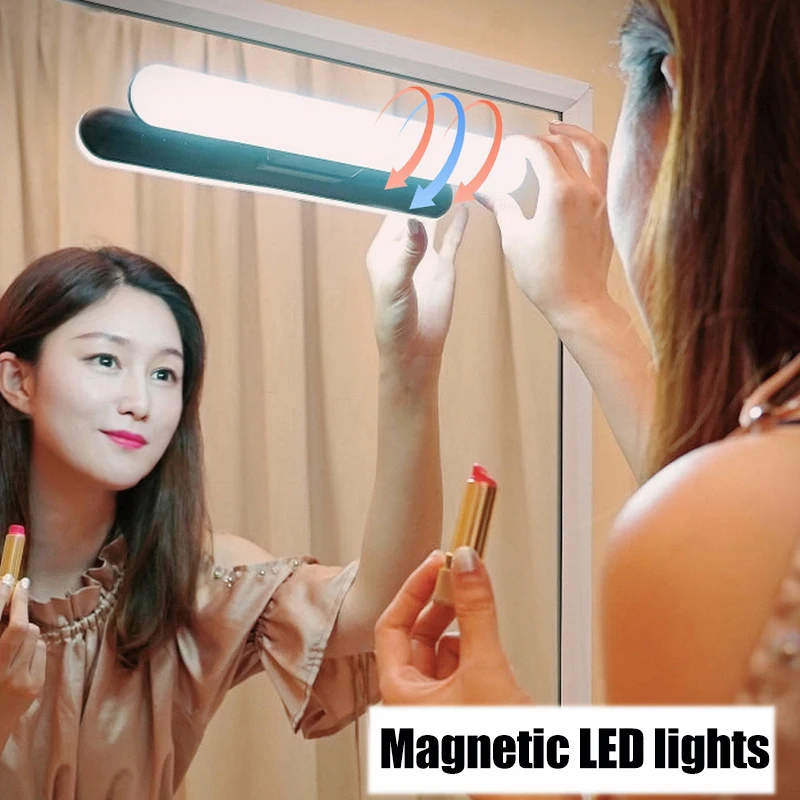 LED Makeup Lamp Light USB Eye Protection Rechargeable Portable Hanging Magnetic Lamp Touch Switch Mirror Light Selfie Light vastfast rechargeable portable usb hanging light 2 modes lamp 3w cob led work light magnetic flashlight torch with hook