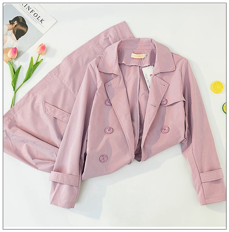 Новинка, плюс размер, XXL-5XL, Женский Тренч, весна-осень, двубортная ветровка, Женская удобная свободная повседневная верхняя одежда, Тренч