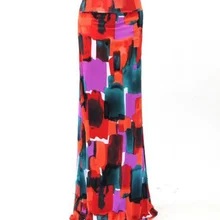 Новые модные юбки для женщин, высокая талия, тянущаяся посылка, ягодицы, юбка миди с принтом, теплая зимняя юбка