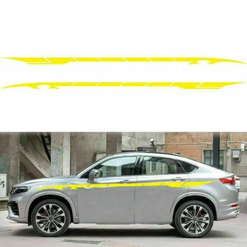 

Durable And Practical 2pcs 350cm Car Side Body Graphics Long Stripe Vinyl Decals Decor Sticker DIY