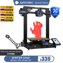 Pre-vendita ANYCUBIC Vyper stampante 3D livellamento automatico volume di costruzione 245*245*260mm stampante 3d FDM a 32 bit ad alta velocità
