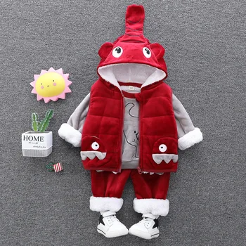 

Baby 2020 New Fashion Cartoon Suit Boy Winter Suit Gold Velvet Plus Velvet Thickened Children's Clothes Boys Christmas Clothes
