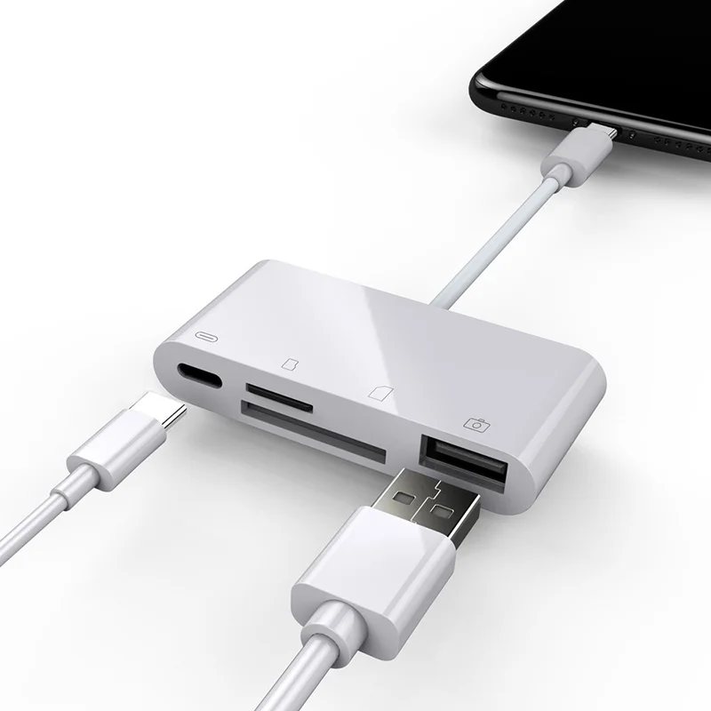 Универсальный адаптер для чтения карт Micro SD с USB-C типа C аудио кабель Macbook LaptopSamsung