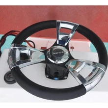 350 мм 13,8 ''хром 3-Spoke 3/4'' Морская Лодка Яхта рулевое колесо
