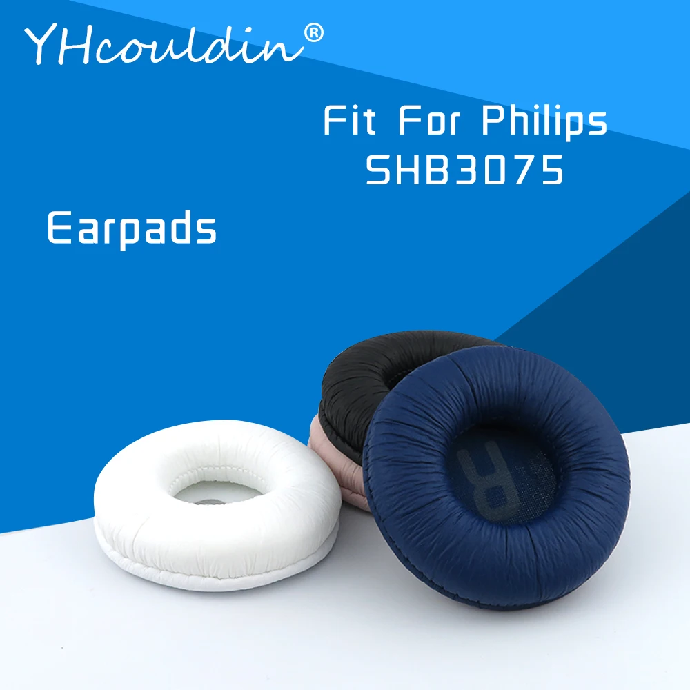 Almohadillas de repuesto para auriculares Philips SHB3075, almohadillas para los oídos, Material de cuero arrugado