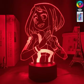 

3d Lamp Anime My Hero Academia Ochako Uraraka Light for Bedroom Decor Child Kids Birthday Gift Uraraka Lamp 3D Night Light