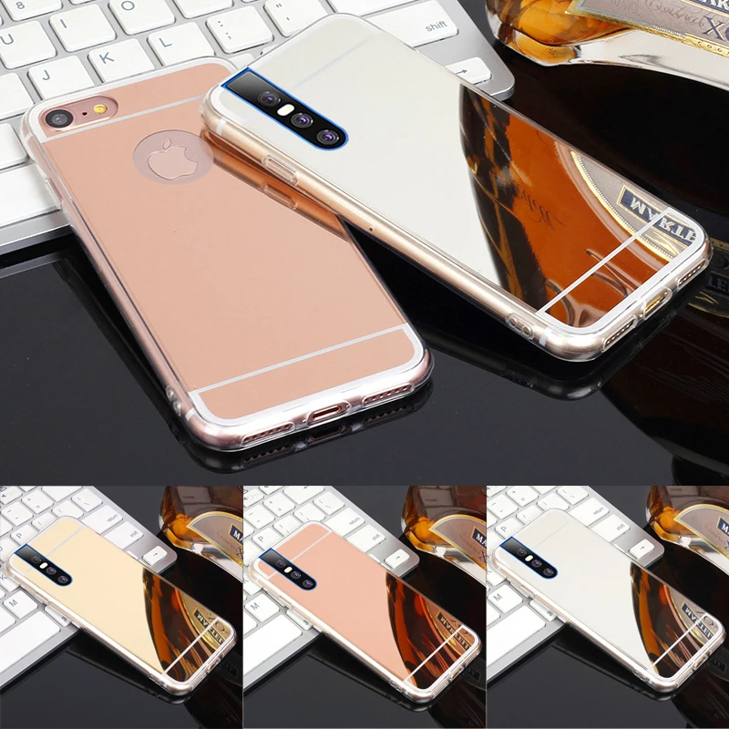 TRISEOLY For Vivo X27 Pro Case Rose Gold Mirror Phone Cases X 27 X27Pro Soft TPU VivoX27 Back Cover Bumper |
