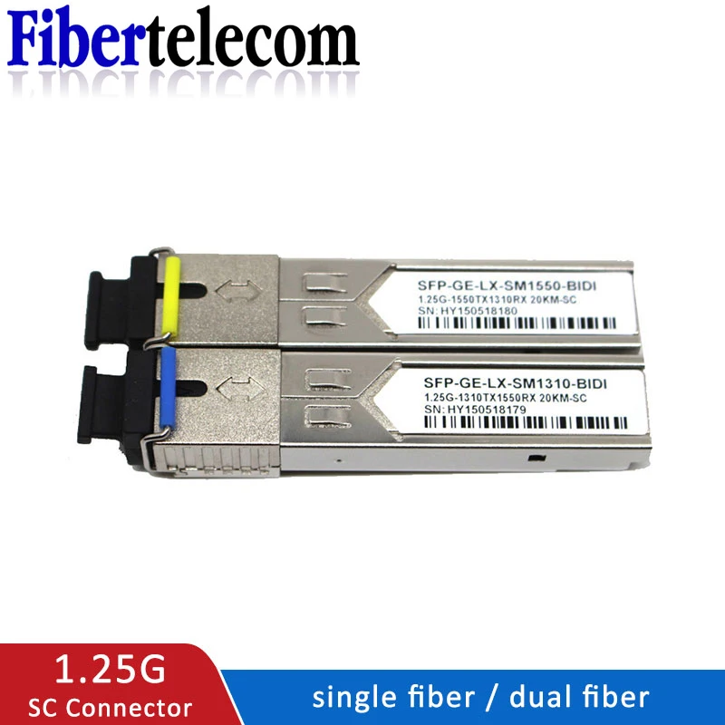 SFP Module SC connector 1.25G SC BiDi 1310nm/1550nm WDM switch SFP