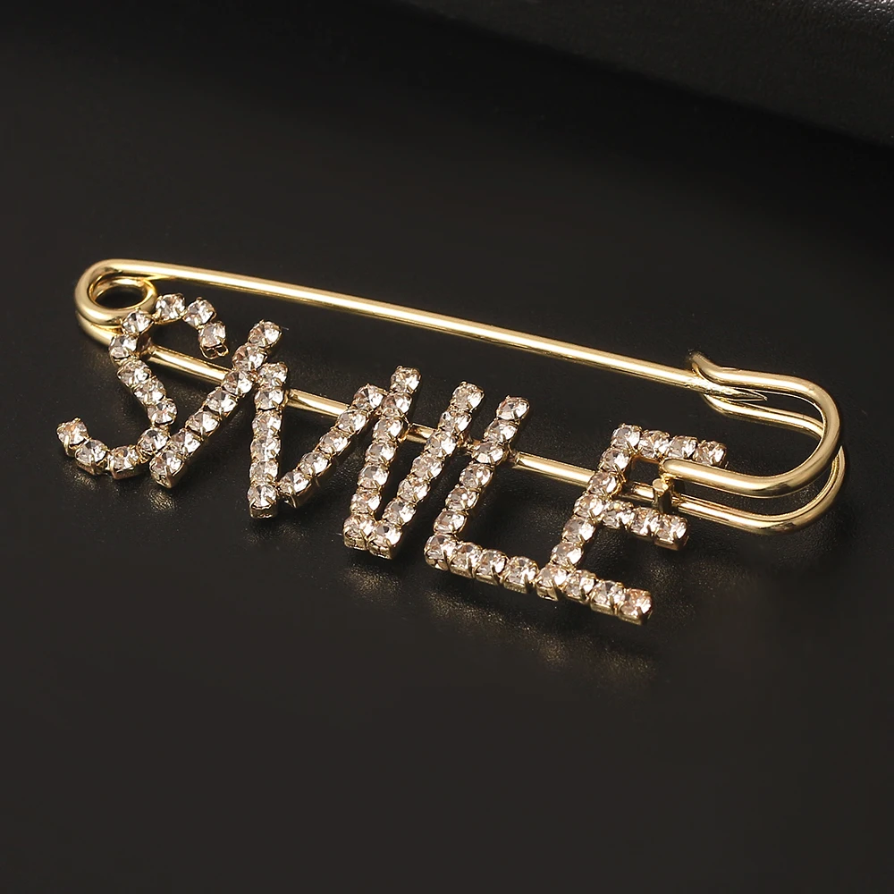 Персонализированные SMILE Pin полные блестящие булавки-брошки с кристаллами ювелирные изделия подарок для друзей модные аксессуары