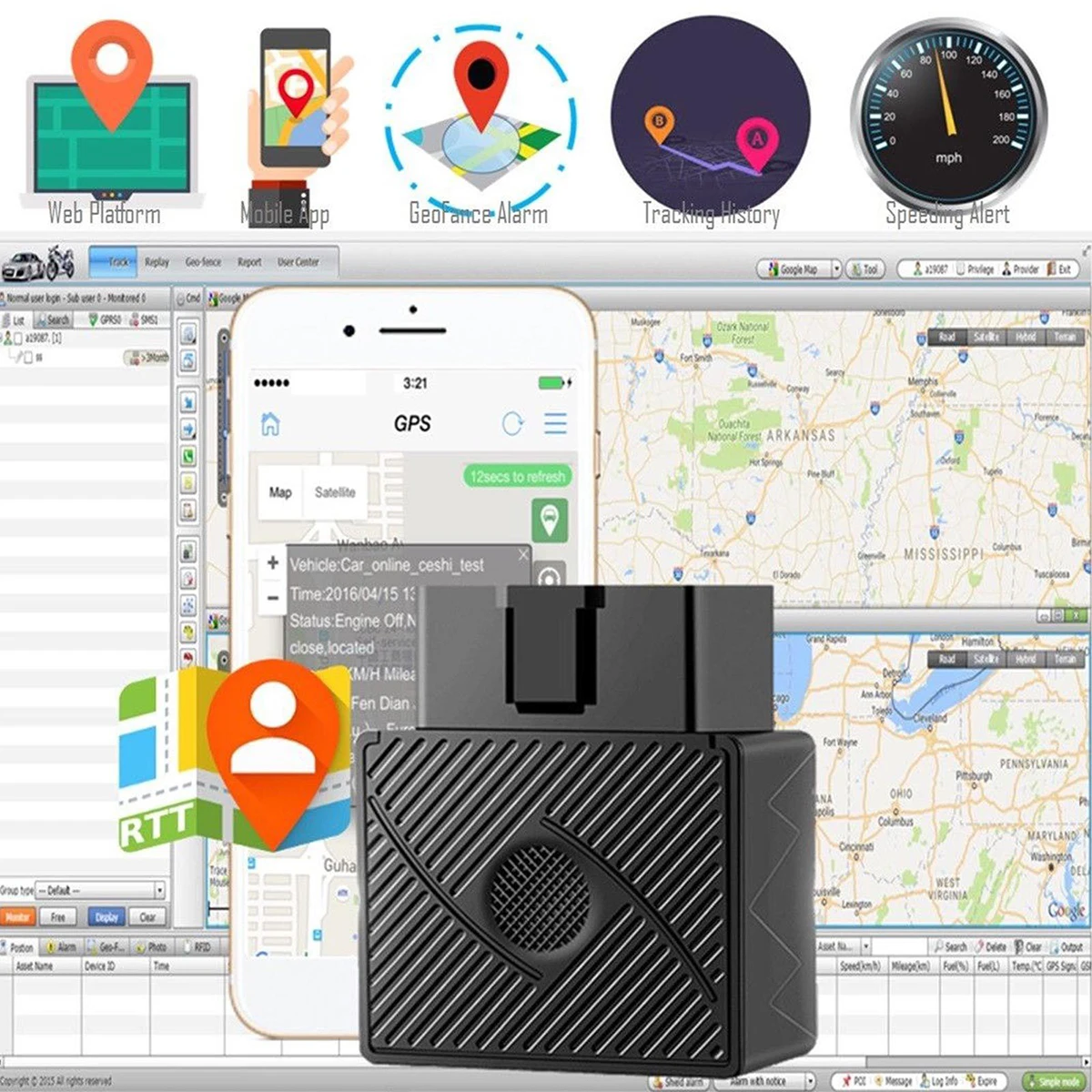 OBD II gps трекер OBD Plug Play автомобильный GSM OBD2 gps-трекер локатор OBDII с онлайн-программным обеспечением приложение для IOS Android