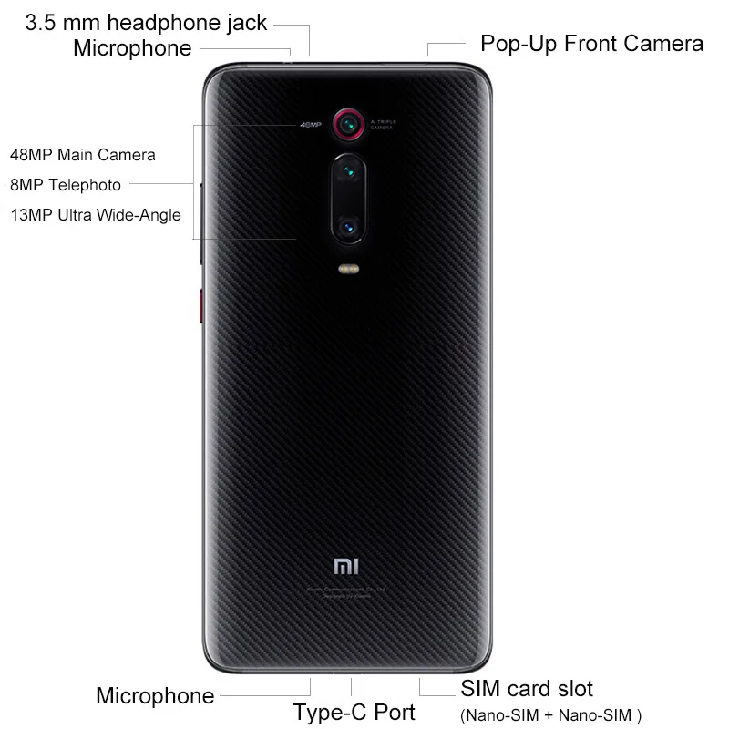 Оригинальная глобальная версия Xiaomi Mi 9 T 9 T 6 GB 64 GB Snapdragon 730 Octa Core 6,39 ''AMOLED 48MP камеры 4000 mAh NFC Смартфон