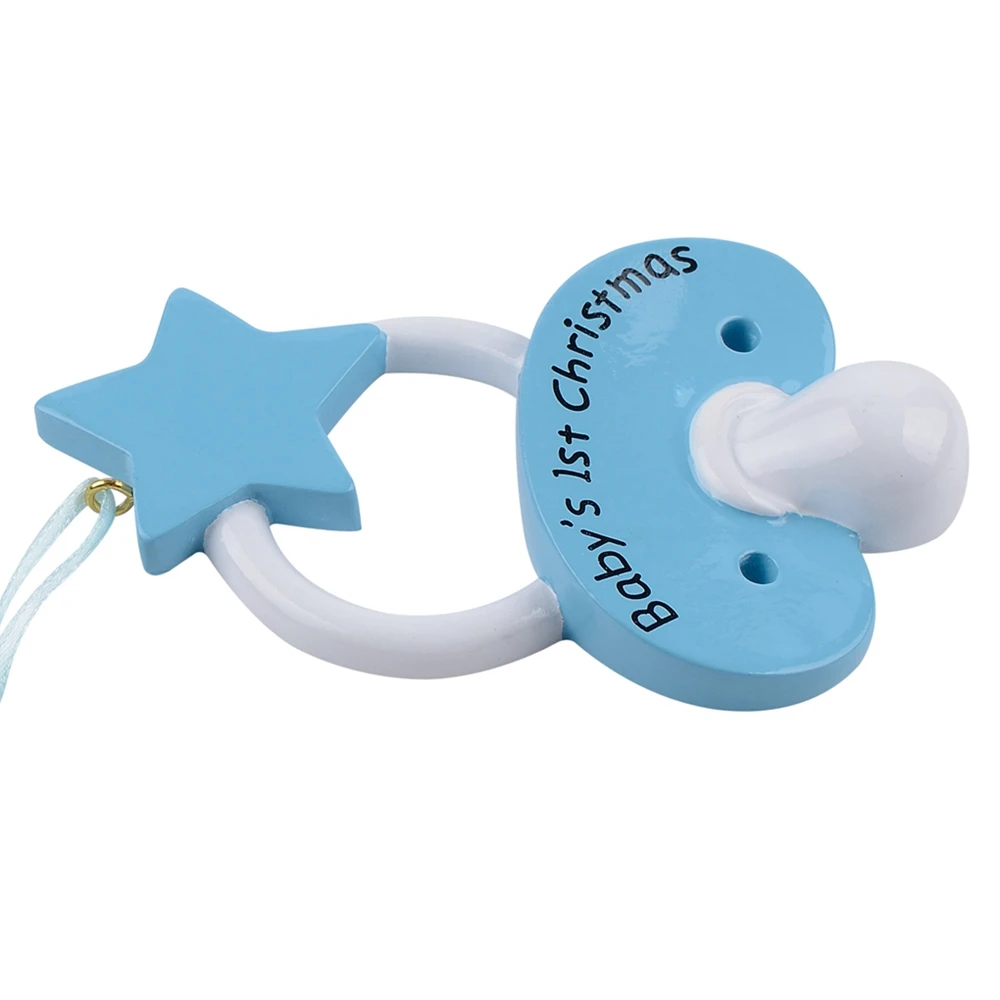 Maxora Baby's 1st Рождество персонализированные рождественские украшения синий мальчик розовый Девочка Младенческая соска используется для дня рождения ребенка