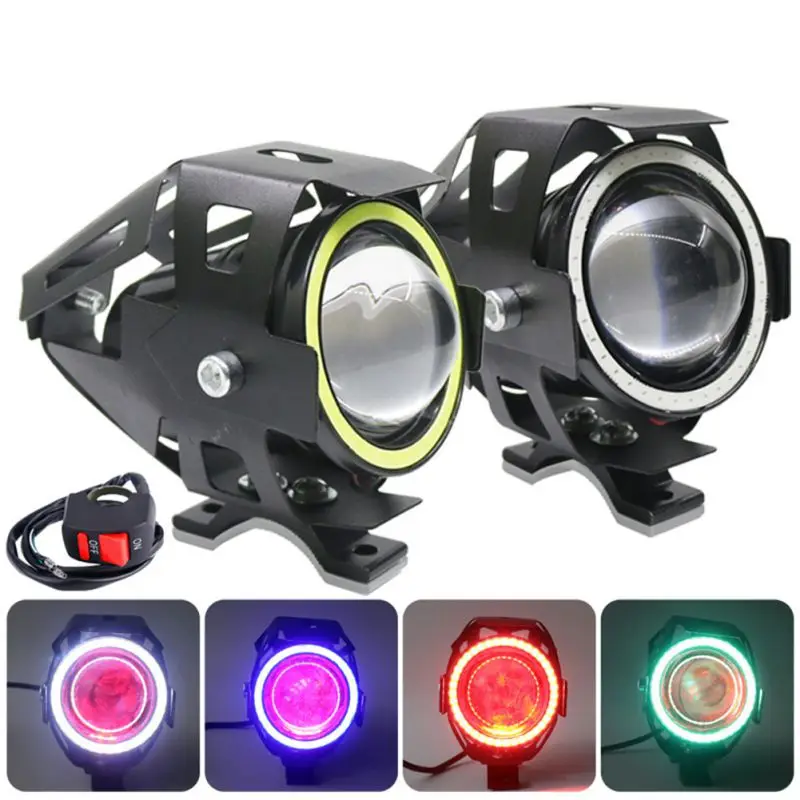 Hot 2Pcs 125W Motorcycle Headlight Spotlight Super Bright LED Bicycle Light Accessories Auto Work Fog | Автомобили и мотоциклы