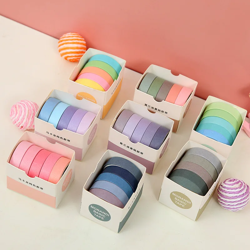 

Student washi tapes pure color and paper tape Macaron basic color printed washi tapes set masking tape stickers stationery