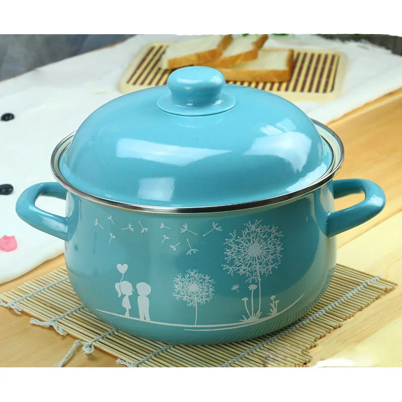 

Enamel pot soup pot gift pot Induction cooker pot kitchen pot cookware set wok instant pot cookware set kitchen pot stock pots