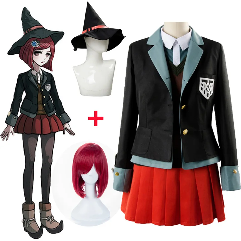 Yumeno Himiko Cosplay Costume Danganronpa V3 Cosplay Wig Girl's JK Uniform Set Halloween Man Woman Costumes Magician 1 (1)