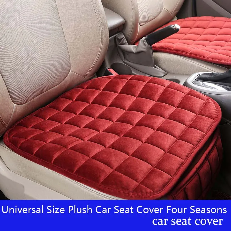 Universal Size Plush Car Seat Cover Four Seasons Front Rear Flax