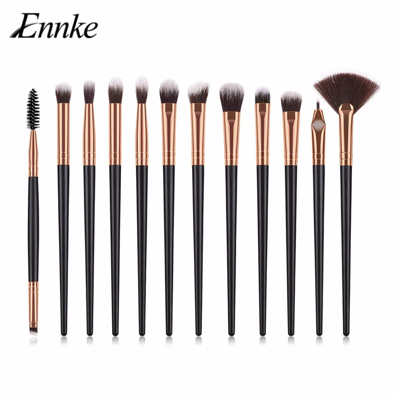 ENNKE fan shape маленькая кисть для румян кисточка для бровей ресниц Набор 12 шт. лицевой глаз маскирующий макияж кисточки для нанесения теней