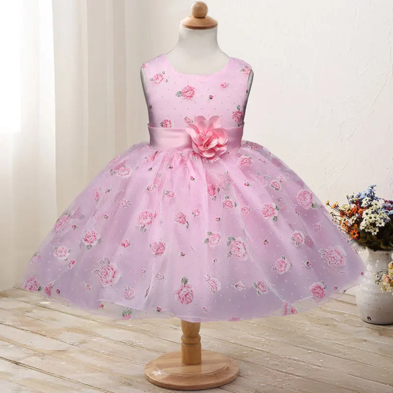 

A Generation of Fat AliExpress Foreign Trade Summer Children Shirt Flower Puffy Princess Dress Performance Formal Dress Girls We