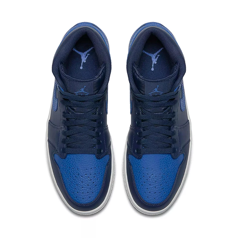 Оригинальные оригинальные мужские баскетбольные кроссовки Air Jordan 1 Mid AJ1, Классическая модная спортивная обувь для улицы, вентиляция 554724-035