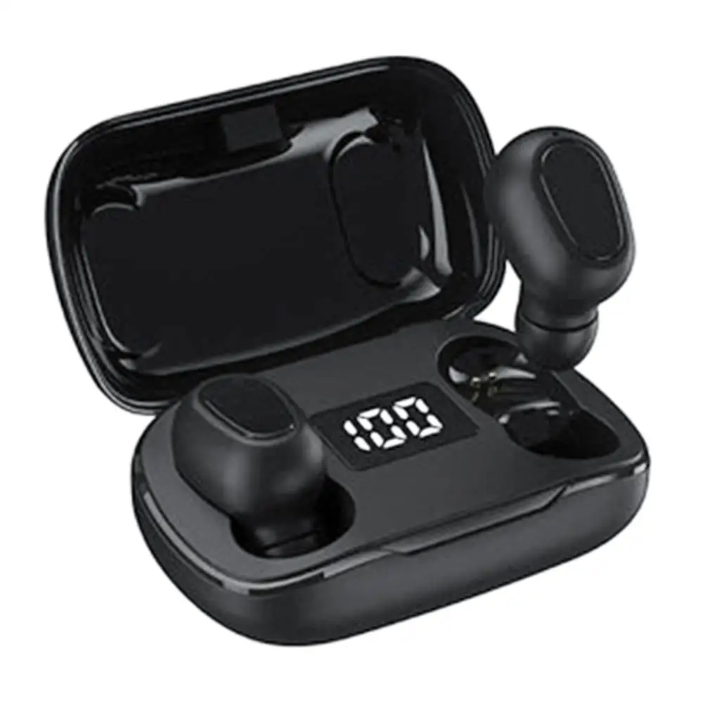 Wireless Bluetooth Headphone Mini Stereo Earset with Charging Box TWS Calls To Reject Invisible Earphones Bass